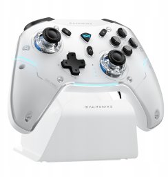 Pad Kontroler do gier Machenike G5Pro Max bezprzewodowy ze stacją ładującą - biały