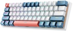 Klawiatura Klawiatura gamingowa Machenike K500-B61 przewodowa mechaniczna podświetlana Red Switch - biało-niebieska