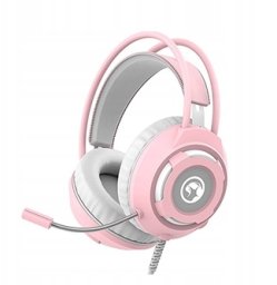 Słuchawki Marvo Marvo HG8936 słuchawki z mikrofonem różowa, podświetlona, 3.5 mm jack + USB