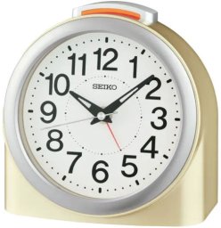 Seiko Budzik SEIKO QHE211G nie tyka 12 cm złoty .