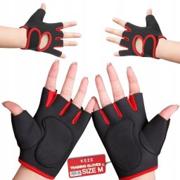 Interplastic Bx10_tds0867c_Rękawiczki treningowe CZARNO CZERWONE - ROZMIAR M