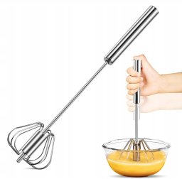 Brunbeste Trzepaczka do jajek obrotowa stalowa metalowa Ø6cm x 26 BRUNBESTE BB-3185