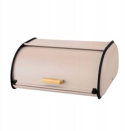 Chlebak Brunbeste Chlebak metalowy pojemnik na chleb pieczywo bułki 35x24x14.5cm beżowy BRUNBESTE BB-7703
