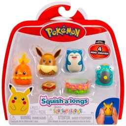 Omega Toys SQUISHALONGS POKEMON 4 PK EEVEE/SNORLAX