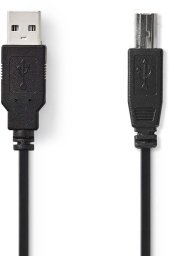 Nedis CCGB60100BK30 kabel USB USB 2.0 2 m USB A USB B Czarny