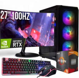 Komputer Adronix ZESTAW GAMER MASTER RYZEN 5 16GB RTX 3050 + MONITOR 27" 100Hz