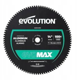 Evolution Piła tarczowa do cięcia aluminium Evolution EVOMAX 355 mm Ø355 x 25,4 mm, 100 zębów TCT