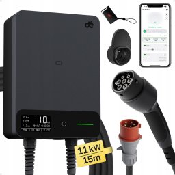 Ładowarka Stacjonarna ładowarka wallbox d auta EV 11kW na siłę z kablem typ 2 15m