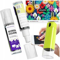 Fast Skin Płyn i Czyścik do Czyszczenia Ekranów LCD LED OLED Monitora 125 ml Ścierka