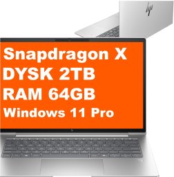 Laptop HP Laptop Biznesowy HP EliteBook 6 G1q 14" / A27BBEA / Snapdragon X / 64GB / 2TB / Adreno X1 / WUXGA / Win 11 Pro / Srebrny