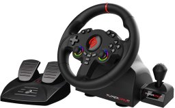 Kierownica Subsonic Subsonic Superdrive 220 RS-X Czarny USB Kierownica + pedały + dźwignia zmiany biegów Nintendo Switch, Nintendo Switch 2, PC, PlayStation 4, Xbox One, Xbox Series S, Xbox Series X