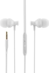 Słuchawki Słuchawki Bonbon z wtykiem 3,5 mm jack i z wbudowanym mikrofonem biały