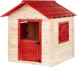 Beliani Domek ogrodowy dla dzieci PELOPIO Czerwony