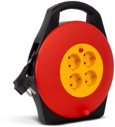 ENTAC Entac ESCRG4-10 rozgałęziacz 10 m 4 x gniazdo sieciowe Czarny, Żółty, Czerwony