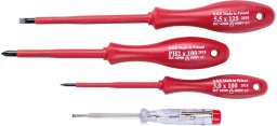 K&K Zestaw Wkrętaków Izolowanych 1000V + Próbnik 125-250V Śrubokręty 4szt