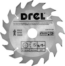 Drel DREL Piła Tarczowa Do Drewna 130mm 16T Do Drewna Konstrukcyjnego
