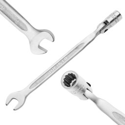 Jufisto JUFISTO Klucz Płasko-Nasadowy Przegubowy 19mm Oczkowy Łamany Warsztat