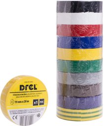Drel DREL Taśmy Izolacyjne PVC Mix Kolorów 20m 10szt Do Kabli Instalacji