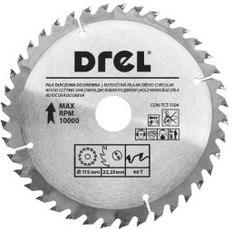 Drel DREL Piła Tarczowa Do Drewna 115mm 40T Precyzyjna Do MDF Sklejki