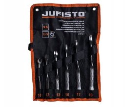 Jufisto JUFISTO Klucze płasko-oczkowe skręcone 90 10-19mm 6szt mechanika auto