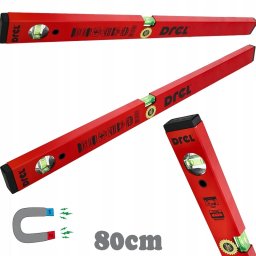 Drel DREL Poziomnica Magnetyczna Wzmocniona 80cm 2 Libelki Warsztat