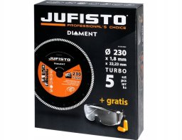 Jufisto JUFISTO Zestaw Tarcz Diamentowych 230mm Turbo 5szt Okulary