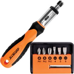 Jufisto JUFISTO Wkrętak Z Grzechotką + 8 Bitów Zestaw Śrubokręt Serwisowy