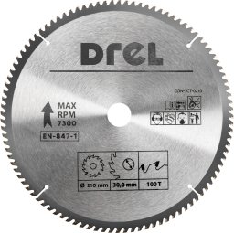 Drel DREL Tarcza Do Aluminium 210x30mm 100T Widiowa Do Pilarki Miedź