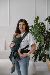 Kavka Nosidełko Handy Pro: Pine Green (Len/wiskoza z bambusa) Regulowane