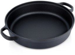 Patelnia NAVA Żeliwna Głęboka Gaz Indukcja Grill Solidna Trwała ORION 30 cm