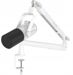 Mikrofon Mozos MOZOS TAM8 BIAŁY MIKROFON DYNAMICZNY USB XLR RGB LED