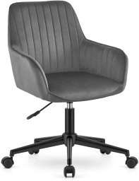 Krzesło biurowe OSKAR Krzesło obrotowe ROXY biurowe aksamit ciemnoszary na kółkach fotel