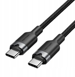 Kabel USB Vention Kabel USB-C do USB-C Vention w oplocie 3A 480Mbps 60W PD 1m czarny