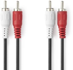 Adaptec Stereo audio kabel 2x RCA Male - 2x RCA Male 2 0 m czarny