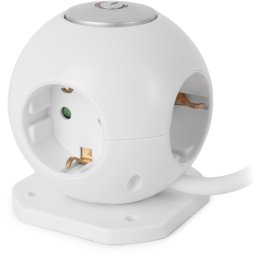 ENTAC Entac ESC1.5G3-USB-GLOBE rozgałęziacz 1,5 m 3 x gniazdo sieciowe Wewnętrzna Biały