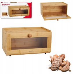 Chlebak Klausberg Bambusa pudełko na chleb z akrylowym przodem 40 × 24 5 × 19 cm KB 7924 KB 7924 (5908287279247)