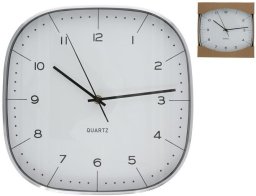 Decorlife Srebrny zegar ścienny 29 x 29 x 4 3 cm DECORLIFE 8445393530789 (8445393530789)