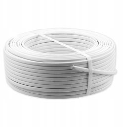 Przewód Elektrokabel Przewód OMYp 2x1,5 płaski, biały, linka Elektrokabel OMYp 2x1,5mm2 100m