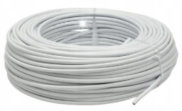 Przewód TreQ Przewód OMY 2x1 okrągły, biały, linka Elektrokabel OMY 2x1mm2 100m