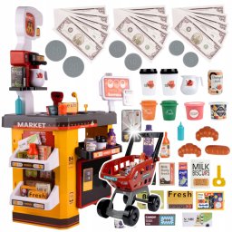 LeanToys MEGA SKLEP Kawiarnia STRAGAN DLA DZIECI KASA LODÓWKA Ekspres Do Kawy Para A