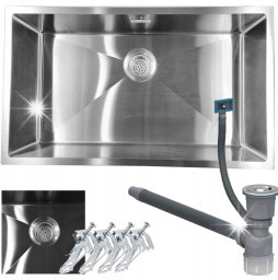 Zlewozmywak Villeroy & Boch ZLEWOZMYWAK JEDNOKOMOROWY ZLEW KUCHENNY 74x44 PODBLATOWY NABLATOWY SYFON