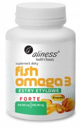 Aliness Fish Omega 3 FORTE Estry 500/250mg x 90 kapsułek one size