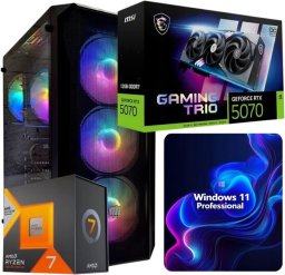 Komputer Adronix ZESTAW GAMINGOWY HELLSTORM R7 7800X3D/16GB/RTX5070/512GB SSD/W11