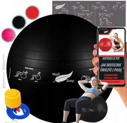 Zipro Piłka do ćwiczeń,  gimnastyczna 65cm czarna Medi Sleep