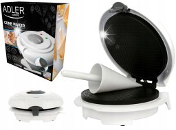 Gofrownica Adler Wypiekacz do wafli rurek rożków miseczek nieprzywierające płyty mocny 1500W