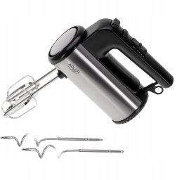 Mikser Adler Mocny Mikser ręczny kuchenny 900W 5 PRĘDKOŚCI + 4 KOŃCÓWKI Wolny start