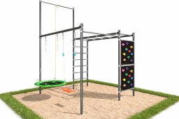 Plum Plac zabaw ogrodowy DUMO D13365 drążek, huśtawka, ścianka wspinaczkowa street workout