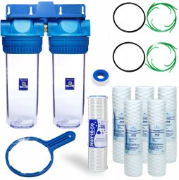 Aquafilter Filtr Wstępny 2 STOPNIOWY Zmiękczacz Mechaniczny Dom Korpus Filtry Wody