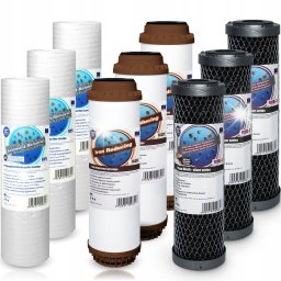 Aquafilter Wkłady do Filtra Wody 3 STOPNIOWEGO FCCFE Cały Dom Komplet Sedyment Węgiel