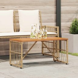 Garden4You vidaXL Stół na Zewnątrz 80 x 40 x 40 cm Stal i poli rattan